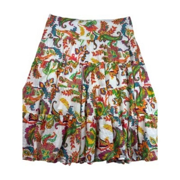 Lauren Ralph Lauren Womens Floral Paisley Tiered Skirt 1X - Picture 3 of 3